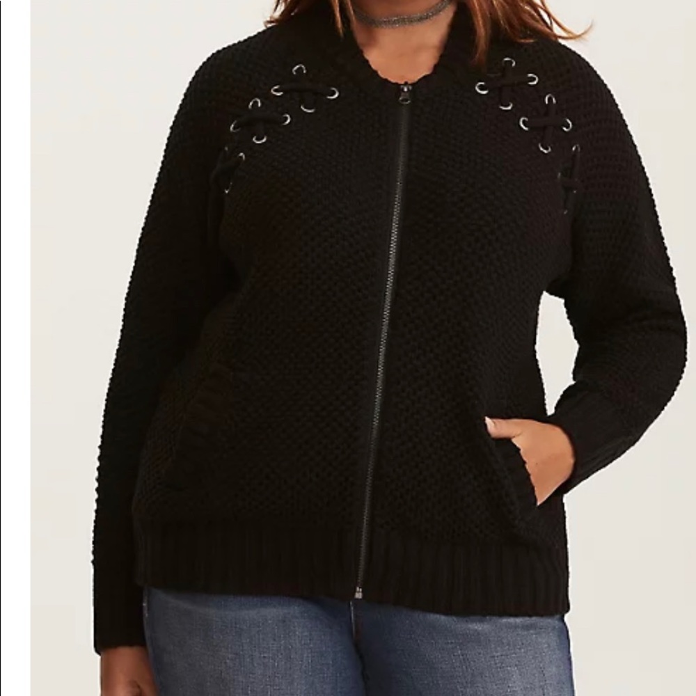 🚨Torrid.LACE UP SHOULDER SWEATER BOMBER JACKET
